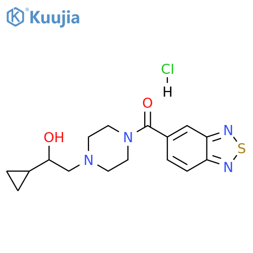 2-4-(2,1,3-benzothiadiazole-5-carbonyl)piperazin-1-yl-1-cyclopropylethan-1-ol hydrochloride structure