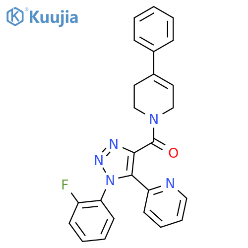 2-1-(2-fluorophenyl)-4-(4-phenyl-1,2,3,6-tetrahydropyridine-1-carbonyl)-1H-1,2,3-triazol-5-ylpyridine structure