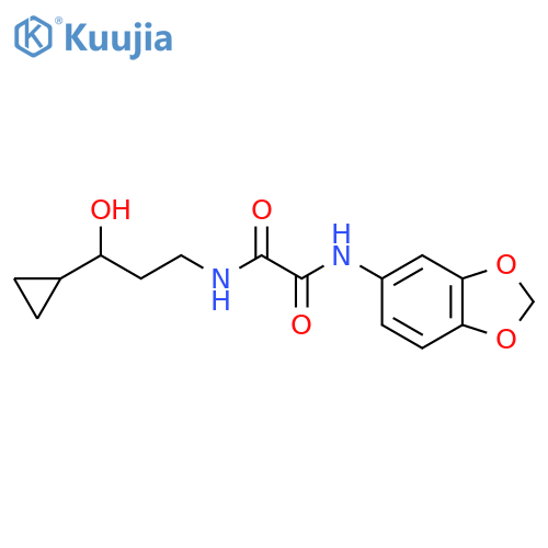 N'-(2H-1,3-benzodioxol-5-yl)-N-(3-cyclopropyl-3-hydroxypropyl)ethanediamide structure