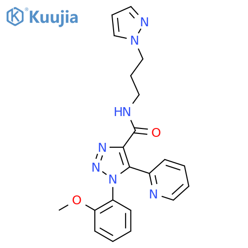 1-(2-methoxyphenyl)-N-[3-(1H-pyrazol-1-yl)propyl]-5-(pyridin-2-yl)-1H-1,2,3-triazole-4-carboxamide structure
