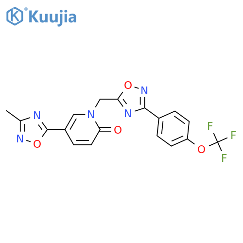 5-(3-methyl-1,2,4-oxadiazol-5-yl)-1-({3-4-(trifluoromethoxy)phenyl-1,2,4-oxadiazol-5-yl}methyl)-1,2-dihydropyridin-2-one structure