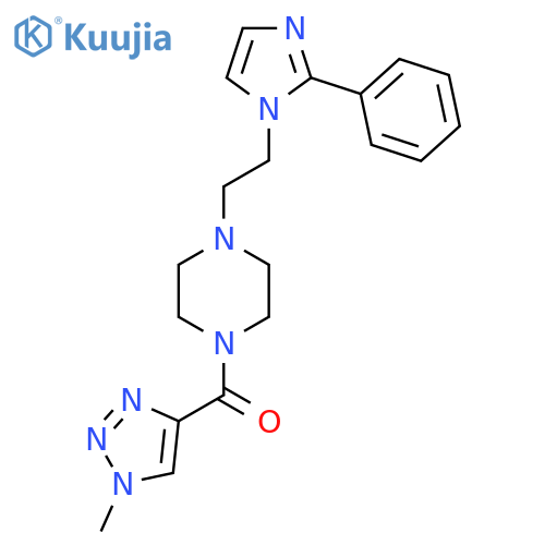 1-(1-methyl-1H-1,2,3-triazole-4-carbonyl)-4-[2-(2-phenyl-1H-imidazol-1-yl)ethyl]piperazine structure