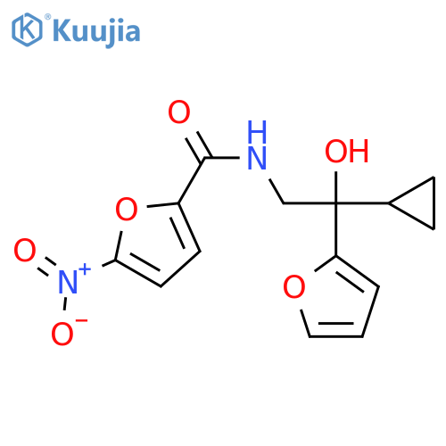 N-[2-cyclopropyl-2-(furan-2-yl)-2-hydroxyethyl]-5-nitrofuran-2-carboxamide structure