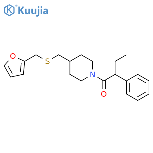 1-[4-({[(furan-2-yl)methyl]sulfanyl}methyl)piperidin-1-yl]-2-phenylbutan-1-one structure