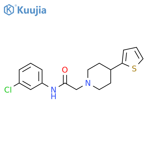 N-(3-chlorophenyl)-2-[4-(thiophen-2-yl)piperidin-1-yl]acetamide structure