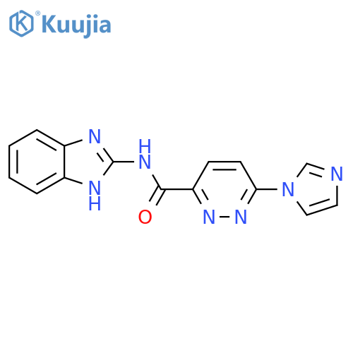 N-(1H-1,3-benzodiazol-2-yl)-6-(1H-imidazol-1-yl)pyridazine-3-carboxamide structure