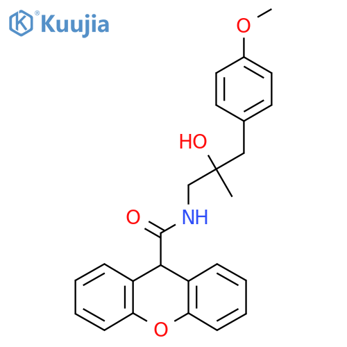 N-2-hydroxy-3-(4-methoxyphenyl)-2-methylpropyl-9H-xanthene-9-carboxamide structure