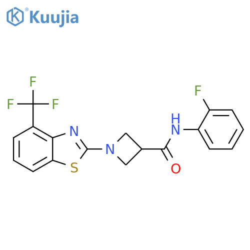 N-(2-fluorophenyl)-1-[4-(trifluoromethyl)-1,3-benzothiazol-2-yl]azetidine-3-carboxamide structure