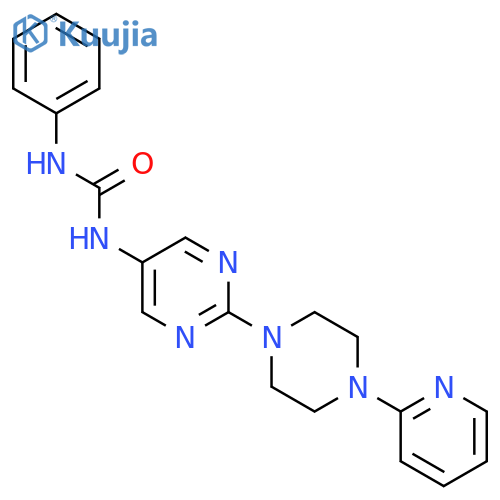1-phenyl-3-{2-4-(pyridin-2-yl)piperazin-1-ylpyrimidin-5-yl}urea structure