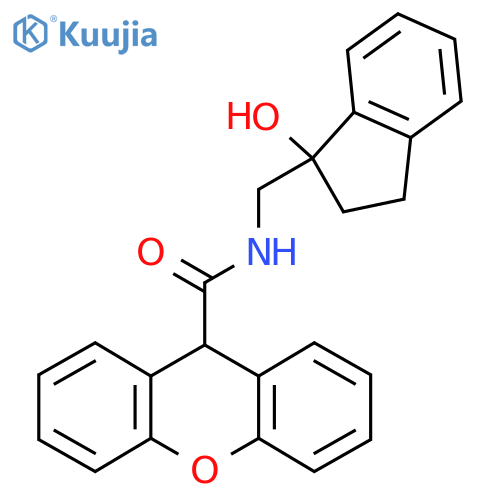 N-(1-hydroxy-2,3-dihydro-1H-inden-1-yl)methyl-9H-xanthene-9-carboxamide structure