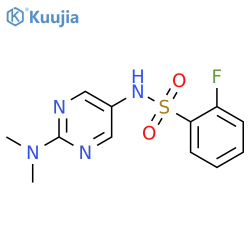 N-[2-(dimethylamino)pyrimidin-5-yl]-2-fluorobenzene-1-sulfonamide structure