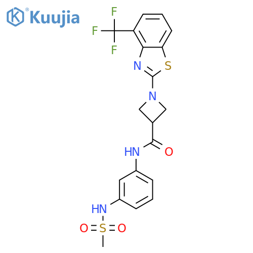 N-(3-methanesulfonamidophenyl)-1-4-(trifluoromethyl)-1,3-benzothiazol-2-ylazetidine-3-carboxamide structure