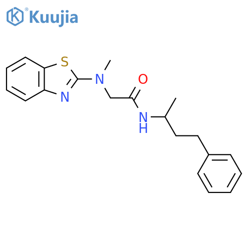 2-(1,3-benzothiazol-2-yl)(methyl)amino-N-(4-phenylbutan-2-yl)acetamide structure