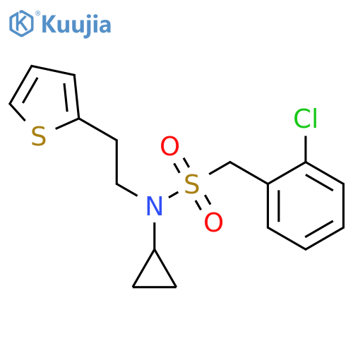 1-(2-chlorophenyl)-N-cyclopropyl-N-2-(thiophen-2-yl)ethylmethanesulfonamide structure