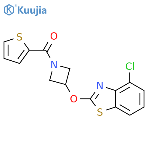 4-chloro-2-{[1-(thiophene-2-carbonyl)azetidin-3-yl]oxy}-1,3-benzothiazole structure