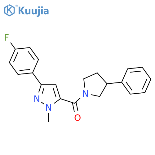 3-(4-fluorophenyl)-1-methyl-5-(3-phenylpyrrolidine-1-carbonyl)-1H-pyrazole structure