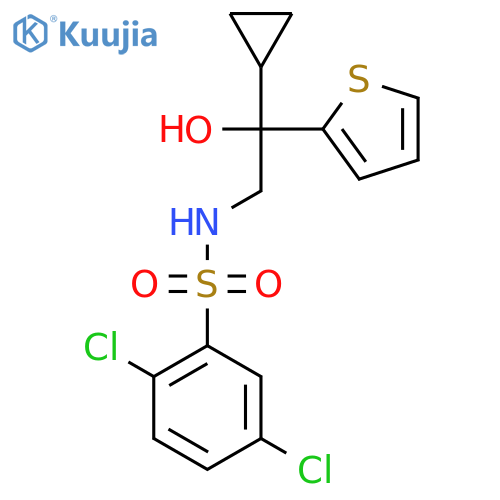 2,5-dichloro-N-2-cyclopropyl-2-hydroxy-2-(thiophen-2-yl)ethylbenzene-1-sulfonamide structure