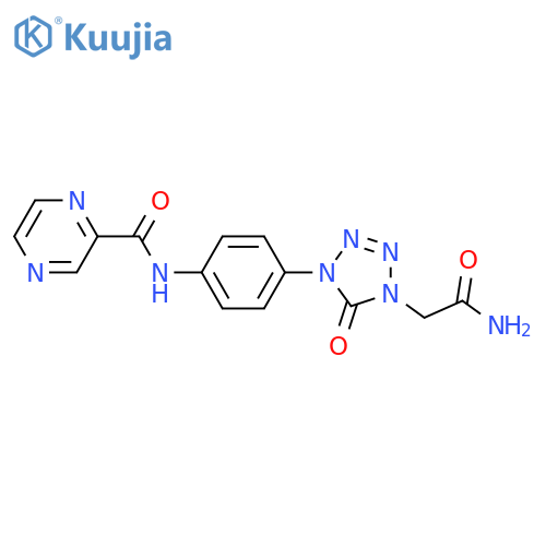 N-{4-4-(carbamoylmethyl)-5-oxo-4,5-dihydro-1H-1,2,3,4-tetrazol-1-ylphenyl}pyrazine-2-carboxamide structure