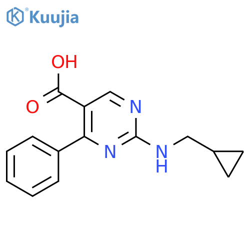 2-(cyclopropylmethyl)amino-4-phenylpyrimidine-5-carboxylic acid structure