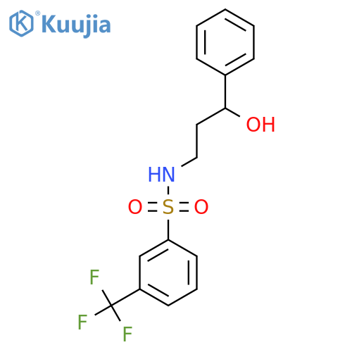 N-(3-hydroxy-3-phenylpropyl)-3-(trifluoromethyl)benzene-1-sulfonamide structure