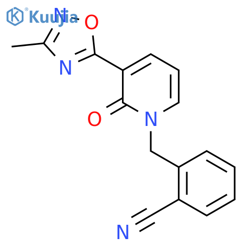 2-{3-(3-methyl-1,2,4-oxadiazol-5-yl)-2-oxo-1,2-dihydropyridin-1-ylmethyl}benzonitrile structure