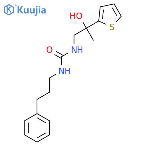 3-2-hydroxy-2-(thiophen-2-yl)propyl-1-(3-phenylpropyl)urea structure