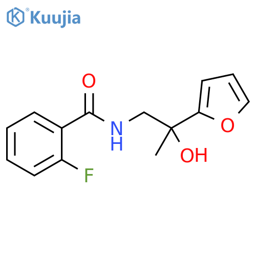 2-fluoro-N-2-(furan-2-yl)-2-hydroxypropylbenzamide structure
