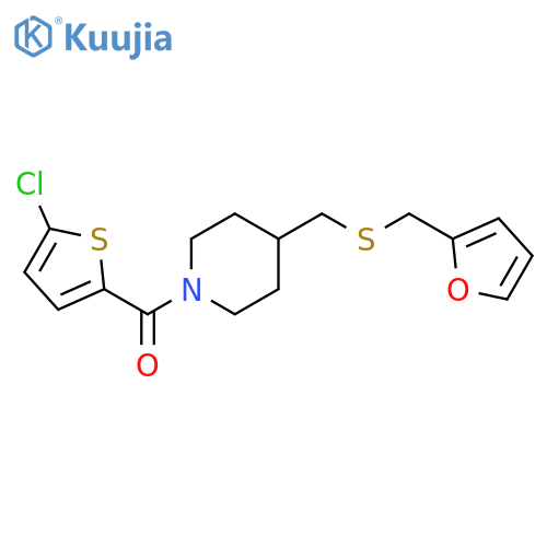 1-(5-chlorothiophene-2-carbonyl)-4-({[(furan-2-yl)methyl]sulfanyl}methyl)piperidine structure