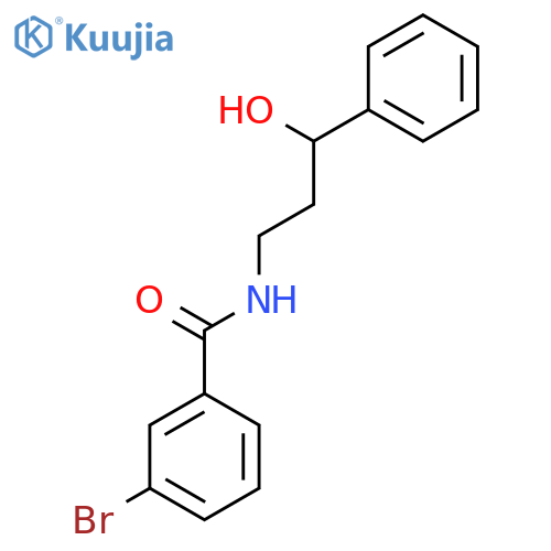 3-bromo-N-(3-hydroxy-3-phenylpropyl)benzamide structure