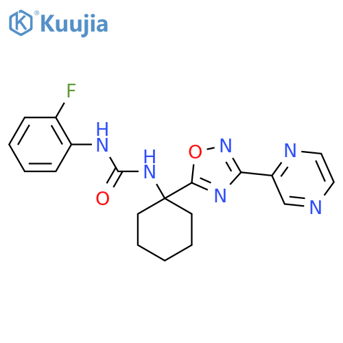 1-(2-fluorophenyl)-3-{1-3-(pyrazin-2-yl)-1,2,4-oxadiazol-5-ylcyclohexyl}urea structure