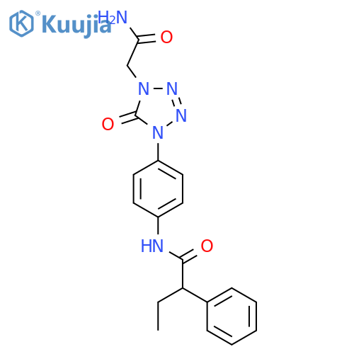 N-{4-4-(carbamoylmethyl)-5-oxo-4,5-dihydro-1H-1,2,3,4-tetrazol-1-ylphenyl}-2-phenylbutanamide structure