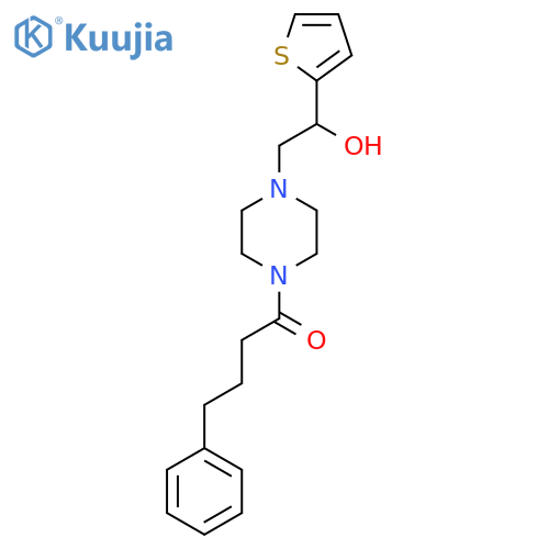 1-{4-2-hydroxy-2-(thiophen-2-yl)ethylpiperazin-1-yl}-4-phenylbutan-1-one structure