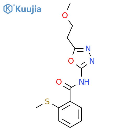 N-5-(2-methoxyethyl)-1,3,4-oxadiazol-2-yl-2-(methylsulfanyl)benzamide structure