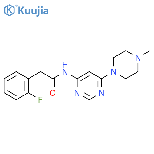 2-(2-fluorophenyl)-N-6-(4-methylpiperazin-1-yl)pyrimidin-4-ylacetamide structure