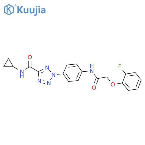 N-cyclopropyl-2-{4-2-(2-fluorophenoxy)acetamidophenyl}-2H-1,2,3,4-tetrazole-5-carboxamide structure