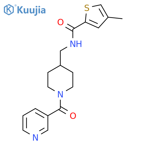 4-methyl-N-{1-(pyridine-3-carbonyl)piperidin-4-ylmethyl}thiophene-2-carboxamide structure