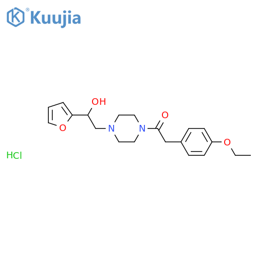 2-(4-ethoxyphenyl)-1-{4-2-(furan-2-yl)-2-hydroxyethylpiperazin-1-yl}ethan-1-one hydrochloride structure