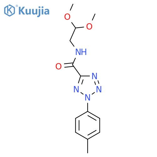 N-(2,2-dimethoxyethyl)-2-(4-methylphenyl)-2H-1,2,3,4-tetrazole-5-carboxamide structure