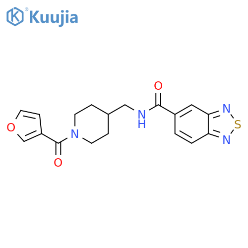 N-{1-(furan-3-carbonyl)piperidin-4-ylmethyl}-2,1,3-benzothiadiazole-5-carboxamide structure