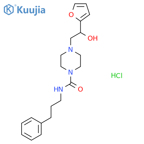 4-2-(furan-2-yl)-2-hydroxyethyl-N-(3-phenylpropyl)piperazine-1-carboxamide hydrochloride structure