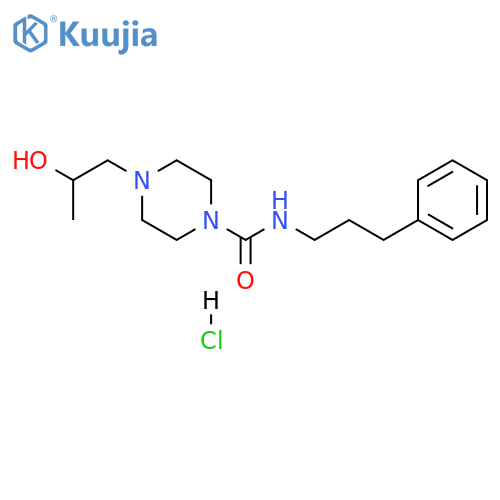 4-(2-hydroxypropyl)-N-(3-phenylpropyl)piperazine-1-carboxamide hydrochloride structure