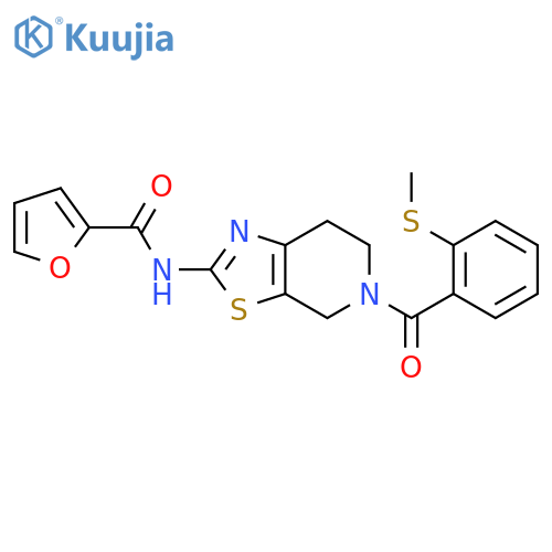 N-{5-2-(methylsulfanyl)benzoyl-4H,5H,6H,7H-1,3thiazolo5,4-cpyridin-2-yl}furan-2-carboxamide structure