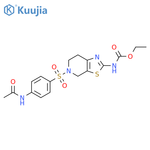 ethyl N-5-(4-acetamidobenzenesulfonyl)-4H,5H,6H,7H-1,3thiazolo5,4-cpyridin-2-ylcarbamate structure