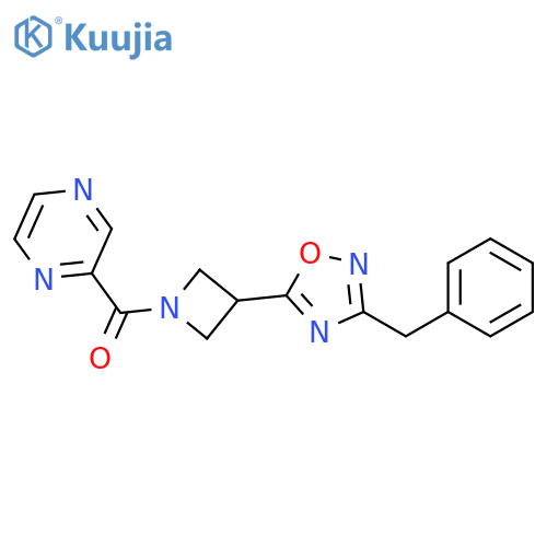 2-3-(3-benzyl-1,2,4-oxadiazol-5-yl)azetidine-1-carbonylpyrazine structure