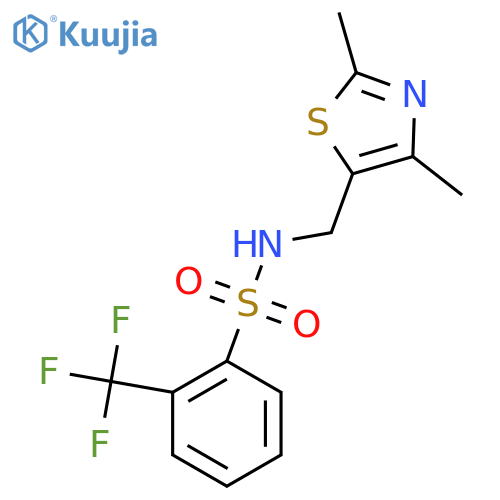 N-(2,4-dimethyl-1,3-thiazol-5-yl)methyl-2-(trifluoromethyl)benzene-1-sulfonamide structure