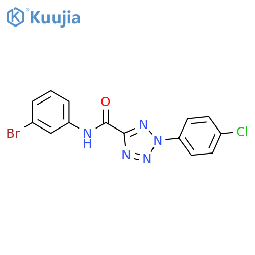 N-(3-bromophenyl)-2-(4-chlorophenyl)-2H-1,2,3,4-tetrazole-5-carboxamide structure