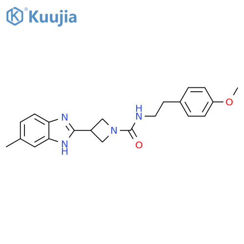 N-2-(4-methoxyphenyl)ethyl-3-(5-methyl-1H-1,3-benzodiazol-2-yl)azetidine-1-carboxamide structure
