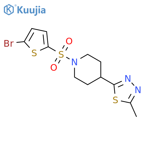 1-(5-bromothiophen-2-yl)sulfonyl-4-(5-methyl-1,3,4-thiadiazol-2-yl)piperidine structure
