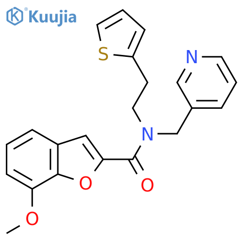 7-methoxy-N-(pyridin-3-yl)methyl-N-2-(thiophen-2-yl)ethyl-1-benzofuran-2-carboxamide structure