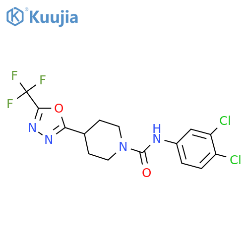 N-(3,4-dichlorophenyl)-4-5-(trifluoromethyl)-1,3,4-oxadiazol-2-ylpiperidine-1-carboxamide structure